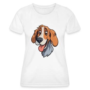 Slovensky Kopov Hunderasse Cartoon Kawaii Illustrat - Frauen Funktions-T-Shirt - Weiß - Vorne - AI Model Female 172 dark (172cm)