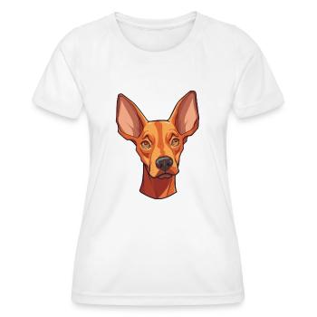 Cirneco Dell Etna Dog Breed Cartoon Kawaii Illustr - Women's Functional T-Shirt - white - Front - AI Model Female 172 dark (172cm)