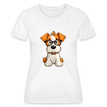Wire Fox Terrier Dog Breed Watercolor Cartoon Kawa - Women's Functional T-Shirt - white - Front - AI Model Female 172 dark (172cm)