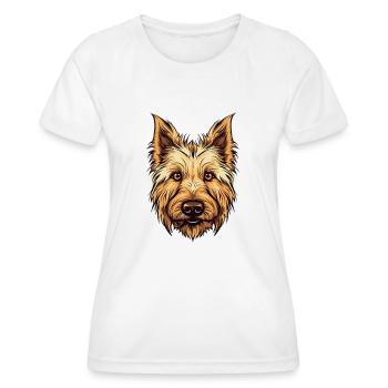 Berger Picard Hunderasse Aquarell Karikatur Kawaii - Frauen Funktions-T-Shirt - Weiß - Vorne - AI Model Female 172 dark (172cm)