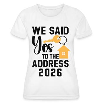 Nous avons dit à l’adresse 2026 - T-shirt sport Femme - blanc - Devant - AI Model Female 172 dark (172cm)