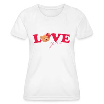 Teddy Love Rot Weiss - Frauen Funktions-T-Shirt - Weiß - Vorne - AI Model Female 172 dark (172cm)