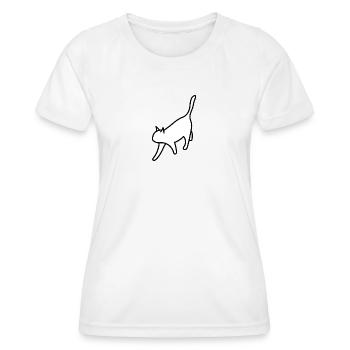 White Cat Isometric - Women's Functional T-Shirt - white - Front - AI Model Female 172 dark (172cm)