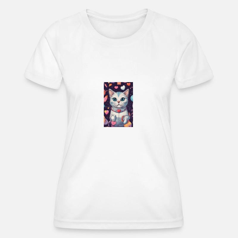 Cat in Space Vol.10 - Women's Functional T-Shirt - white