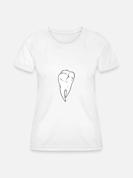 Zahn - Frauen Funktions-T-Shirt - Weiß