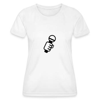 Microphone - Women's Functional T-Shirt - white - Front - AI Model Female 172 dark (172cm)