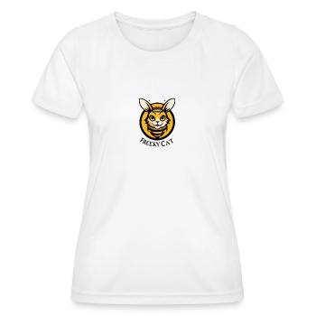 Logo de l’abeille chat - T-shirt sport Femme - blanc - Devant - AI Model Female 172 dark (172cm)