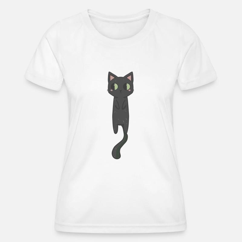 Cute Black cat - Women's Functional T-Shirt - white