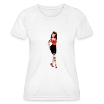 Pinup Rockabilly - Frauen Funktions-T-Shirt - Weiß - Vorne - AI Model Female 172 dark (172cm)