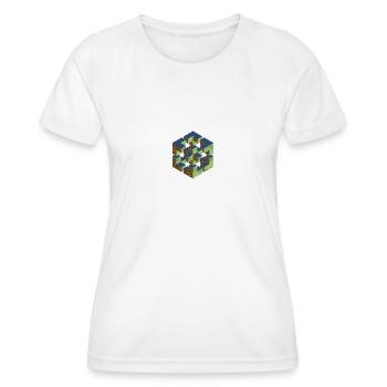 Figure impossible imagination géométrie cube Escher - T-shirt sport Femme - blanc - Devant - AI Model Female 172 dark (172cm)