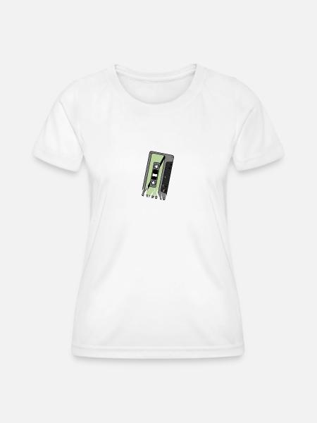 cassette - Frauen Funktions-T-Shirt - Weiß