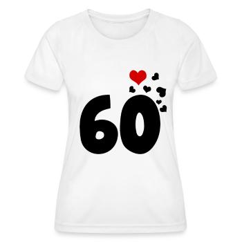 60 Herzen 60. Geburtstag - Frauen Funktions-T-Shirt - Weiß - Vorne - AI Model Female 172 dark (172cm)