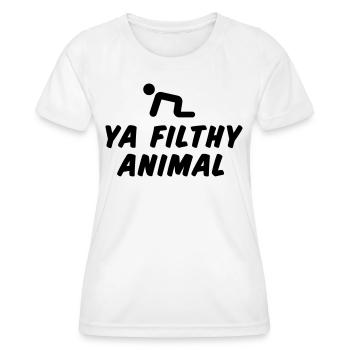 Ya Filthy Animal - Women's Functional T-Shirt - white - Front - AI Model Female 172 dark (172cm)