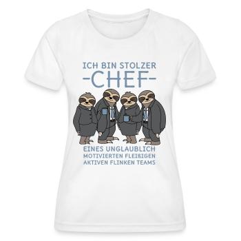 Stolzer Chef unglaublich fleißiges Team Faultiere - Frauen Funktions-T-Shirt - Weiß - Vorne - AI Model Female 172 dark (172cm)