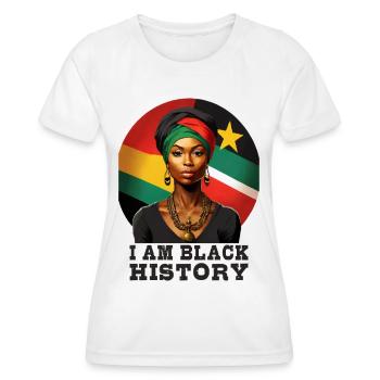 Je suis l’histoire des Noirs - T-shirt sport Femme - blanc - Devant - AI Model Female 172 dark (172cm)