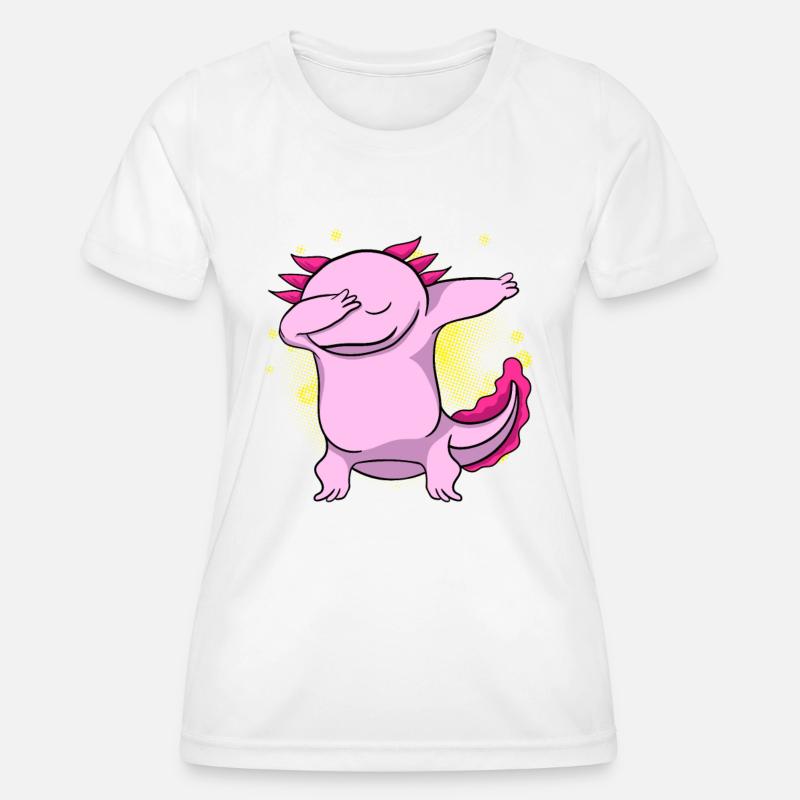 Dabbing Axolotl - Women's Functional T-Shirt - white