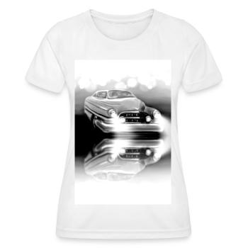 Schwarz weiß Auto Oldtimer - Frauen Funktions-T-Shirt - Weiß - Vorne - AI Model Female 172 dark (172cm)