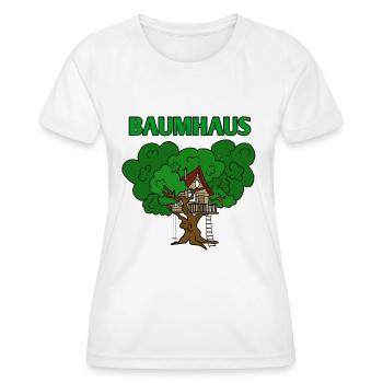 Treehouse house in the tree - Women's Functional T-Shirt - white - Front - AI Model Female 172 dark (172cm)