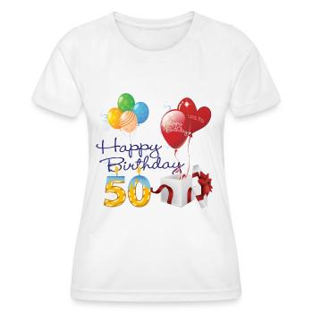 50. Geburtstag - Frauen Funktions-T-Shirt - Weiß - Vorne - AI Model Female 172 dark (172cm)