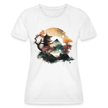 Traditionelle japanische Holzschnittkunst - Frauen Funktions-T-Shirt - Weiß - Vorne - AI Model Female 172 dark (172cm)