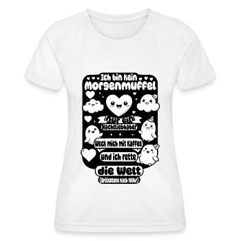 Les noctambules – le café sauve le monde - T-shirt sport Femme - blanc - Devant - AI Model Female 172 dark (172cm)