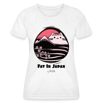 In Japan gibt es eine dicke Katze - Frauen Funktions-T-Shirt - Weiß - Vorne - AI Model Female 172 dark (172cm)