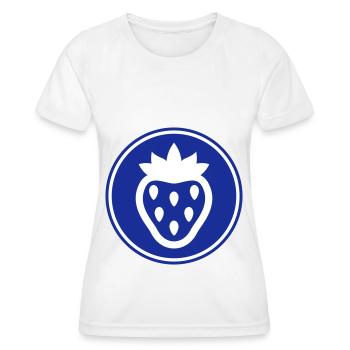 Icône de l’icône de la fraise - T-shirt sport Femme - blanc - Devant - AI Model Female 172 dark (172cm)
