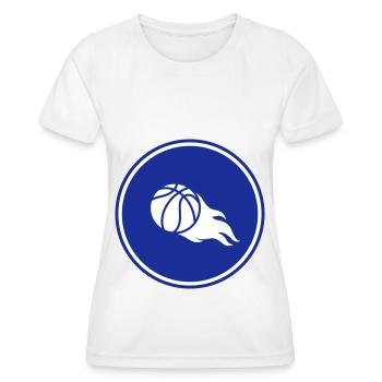 Basketball flame - Women's Functional T-Shirt - white - Front - AI Model Female 172 dark (172cm)