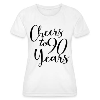 Prost auf 90 Jahre 90. Geburtstag - Frauen Funktions-T-Shirt - Weiß - Vorne - AI Model Female 172 dark (172cm)