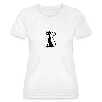 cat - T-shirt sport Femme - blanc - Devant - AI Model Female 172 dark (172cm)