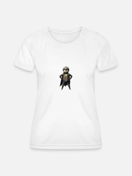 Lazy Superhero - Frauen Funktions-T-Shirt - Weiß