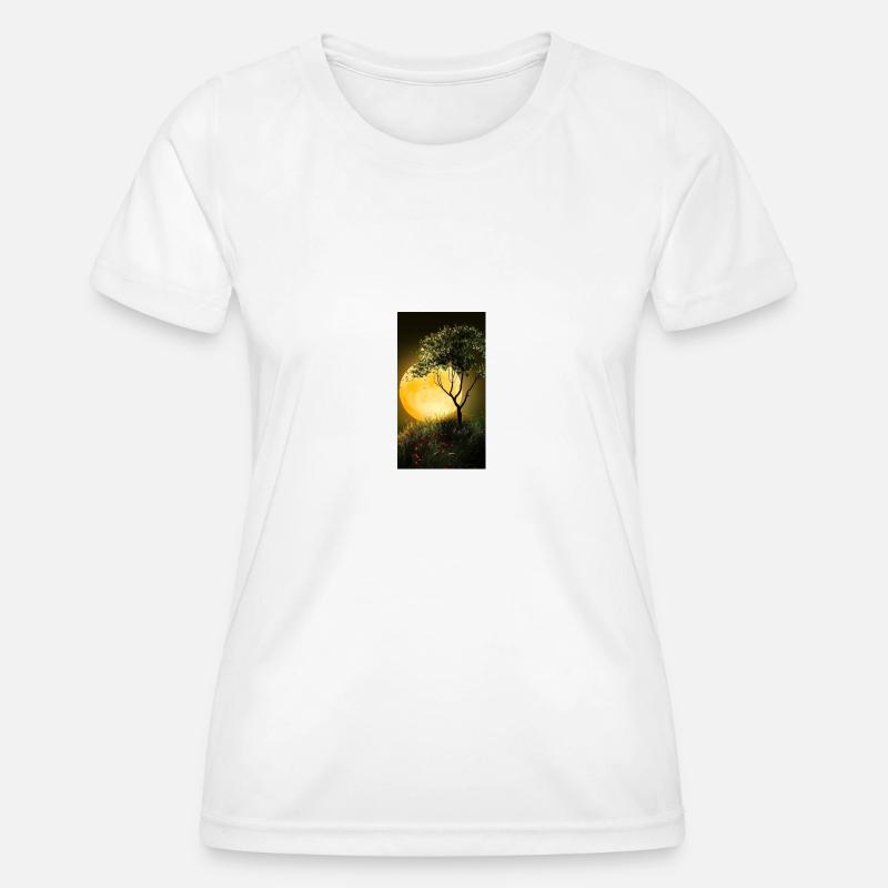 Landscape with Moon - Women's Functional T-Shirt - white