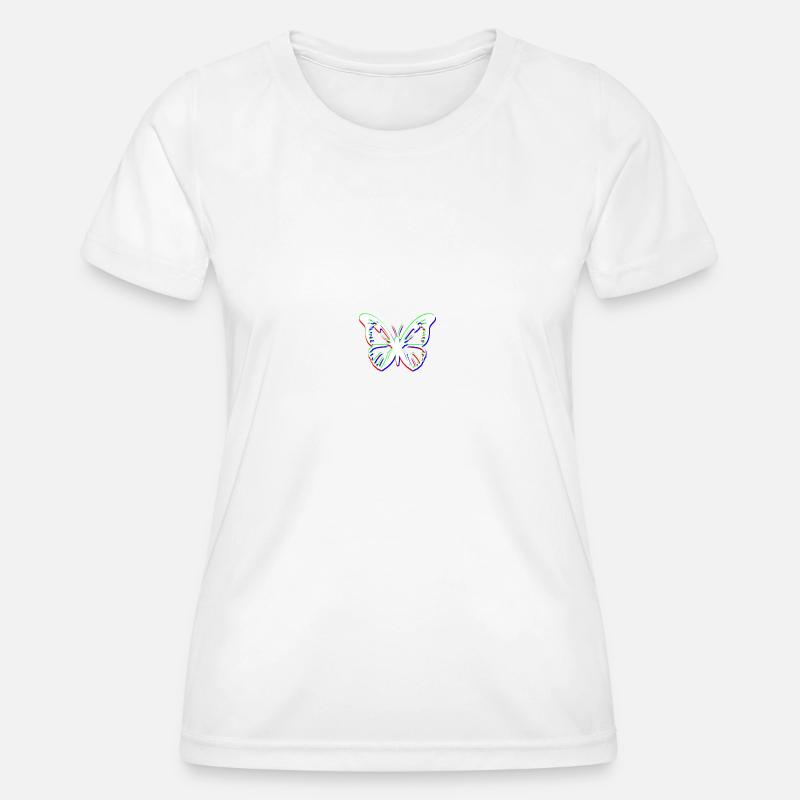 RGB butterfly - Women's Functional T-Shirt - white