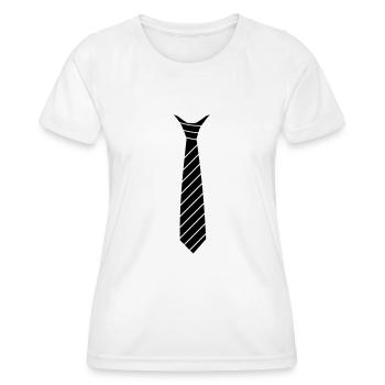Cravate illusion - T-shirt sport Femme - blanc - Devant - AI Model Female 172 dark (172cm)