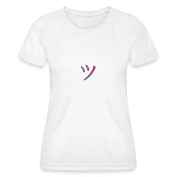 Smiling face slanted mouth cheerful - Women's Functional T-Shirt - white - Front - AI Model Female 172 dark (172cm)