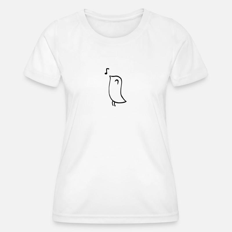 Singing Bird – Minimalist Line Drawing - Women's Functional T-Shirt - white