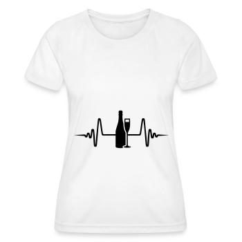 Red wine pulse - Women's Functional T-Shirt - white - Front - AI Model Female 172 dark (172cm)