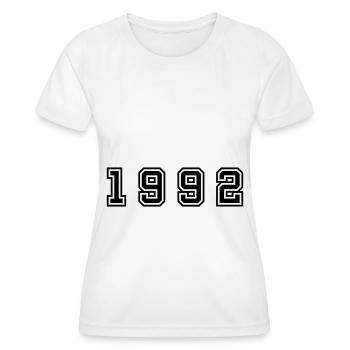 1992 Year Number - Women's Functional T-Shirt - white - Front - AI Model Female 172 dark (172cm)