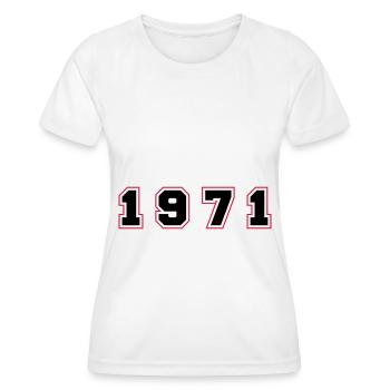 1971 Jahr Zahl - Frauen Funktions-T-Shirt - Weiß - Vorne - AI Model Female 172 dark (172cm)