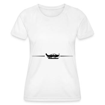 Ligne d’avion - T-shirt sport Femme - blanc - Devant - AI Model Female 172 dark (172cm)