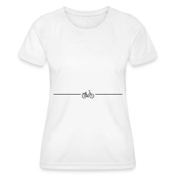 Bicycle icon line - Women's Functional T-Shirt - white - Front - AI Model Female 172 dark (172cm)