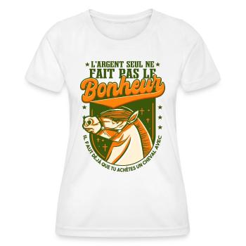 Cheval Humour - T-shirt sport Femme - blanc - Devant - AI Model Female 172 dark (172cm)