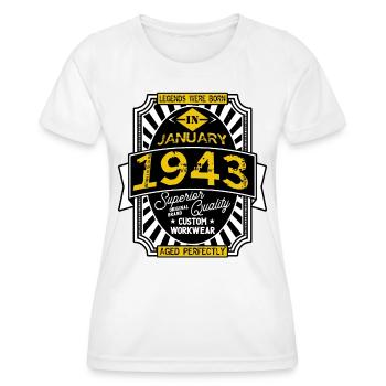 1943 JANUARY - Women's Functional T-Shirt - white - Front - AI Model Female 172 dark (172cm)