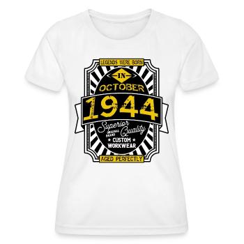 1944 OCTOBER - Women's Functional T-Shirt - white - Front - AI Model Female 172 dark (172cm)