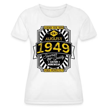 1949 AUGUST - Women's Functional T-Shirt - white - Front - AI Model Female 172 dark (172cm)