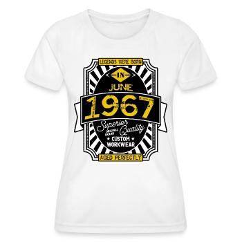JUNI 1967 - Frauen Funktions-T-Shirt - Weiß - Vorne - AI Model Female 172 dark (172cm)