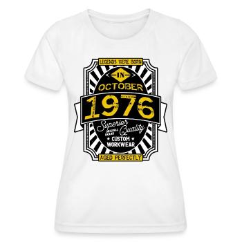 1976 OCTOBER - Women's Functional T-Shirt - white - Front - AI Model Female 172 dark (172cm)