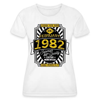 1982 FEBRUARY - T-shirt sport Femme - blanc - Devant - AI Model Female 172 dark (172cm)