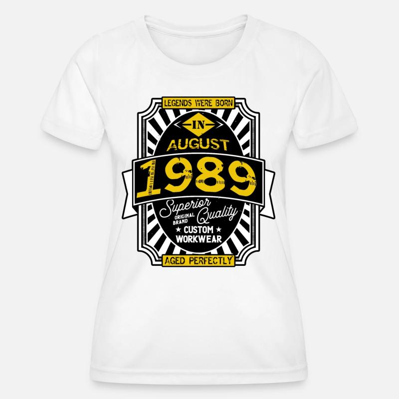 1989 AUGUST - Women's Functional T-Shirt - white