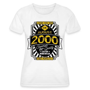 2000 AUGUST - T-shirt sport Femme - blanc - Devant - AI Model Female 172 dark (172cm)
